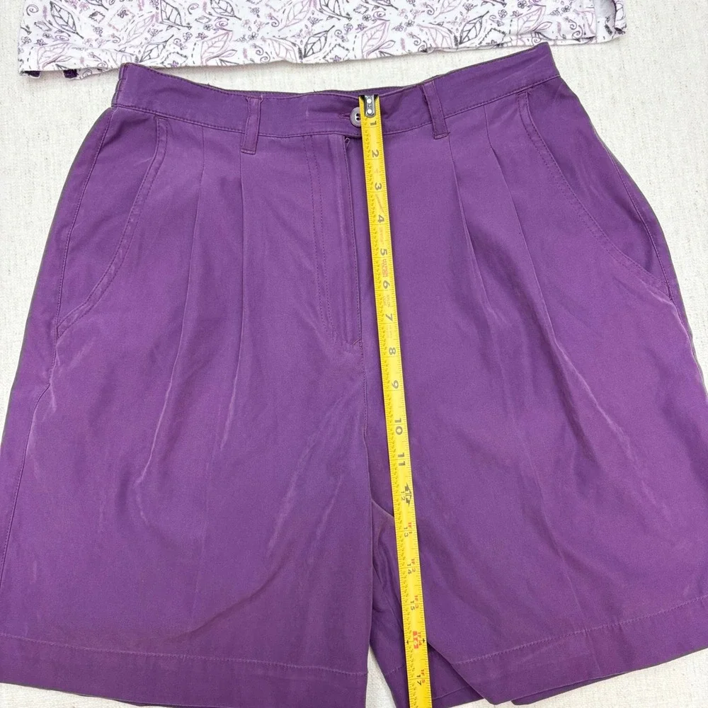 Fairway Outfitters Purple Leaf Print Polo Shirt and Pleated Shorts Golf Set 6 M